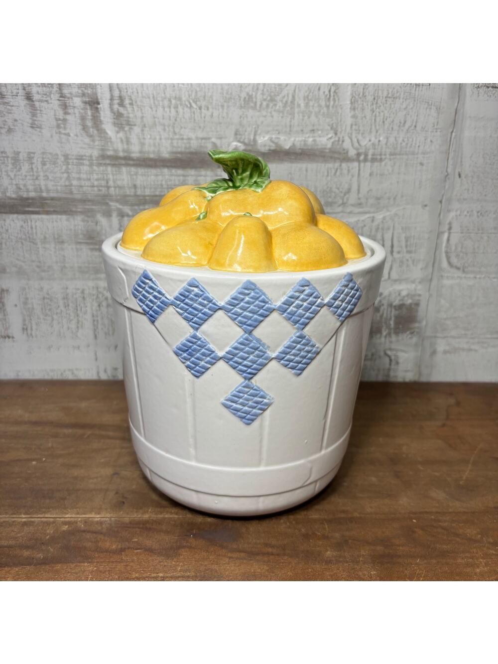 Vintage Treasure Craft Hopscotch Fruit Pear Ceramic Canister